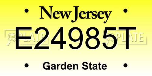 E24985T New Jersey License Plate