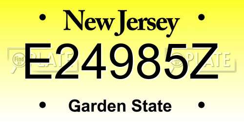 E24985Z New Jersey License Plate