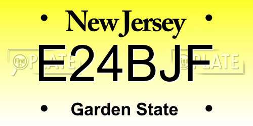 E24BJF New Jersey License Plate