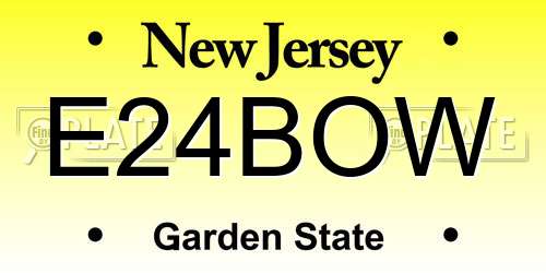 E24BOW New Jersey License Plate