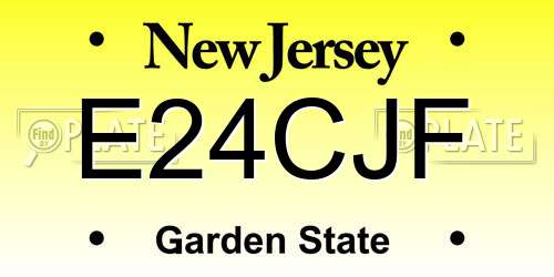 E24CJF New Jersey License Plate