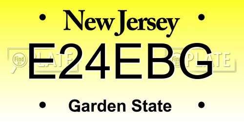E24EBG New Jersey License Plate