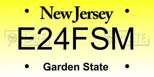 E24FSM New Jersey License Plate