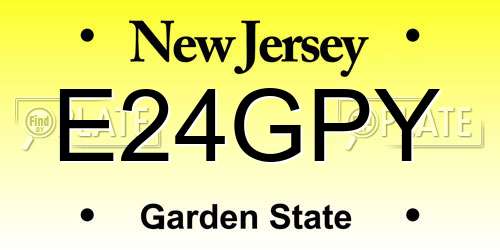 E24GPY New Jersey License Plate