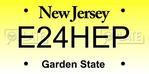 E24HEP New Jersey License Plate