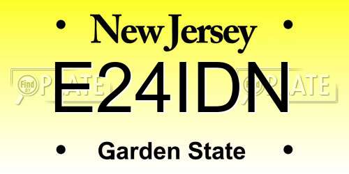 E24IDN New Jersey License Plate