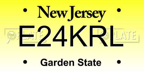 E24KRL New Jersey License Plate