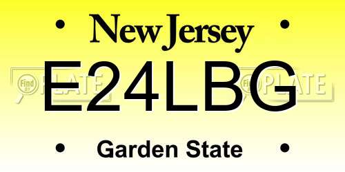 E24LBG New Jersey License Plate