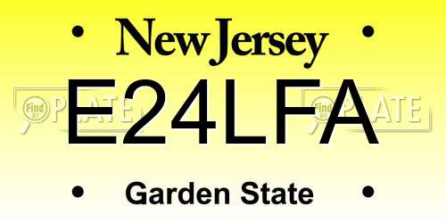 E24LFA New Jersey License Plate