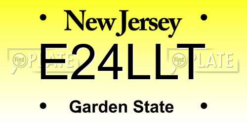 E24LLT New Jersey License Plate