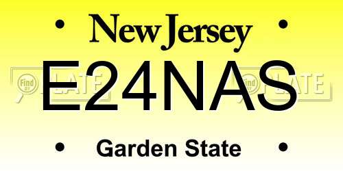 E24NAS New Jersey License Plate