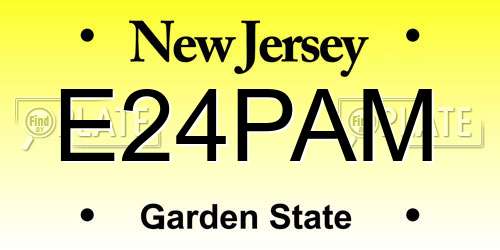 E24PAM New Jersey License Plate