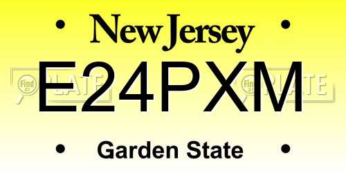 E24PXM New Jersey License Plate