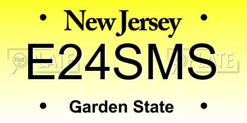 E24SMS New Jersey License Plate