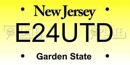 E24UTD New Jersey License Plate