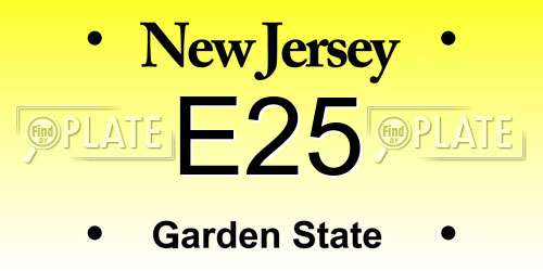 E25 New Jersey License Plate