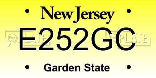 E252GC New Jersey License Plate