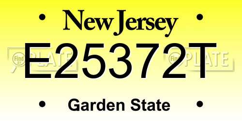 E25372T New Jersey License Plate