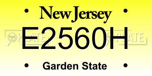 E2560H New Jersey License Plate