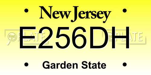 E256DH New Jersey License Plate