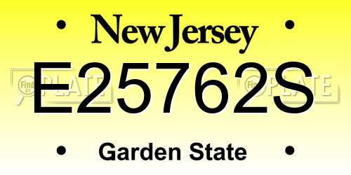 E25762S New Jersey License Plate