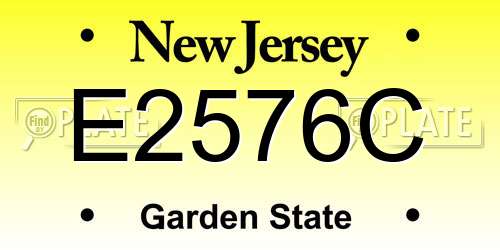 E2576C New Jersey License Plate