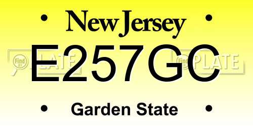 E257GC New Jersey License Plate