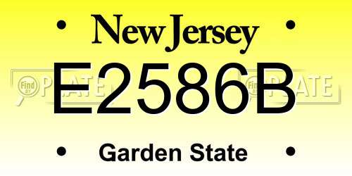 E2586B New Jersey License Plate