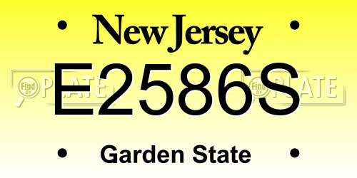 E2586S New Jersey License Plate