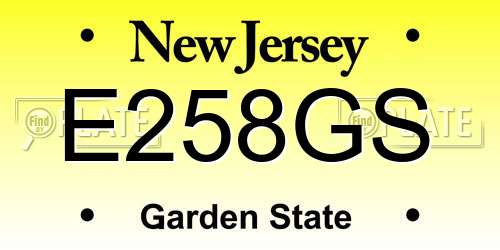 E258GS New Jersey License Plate