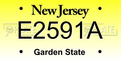 E2591A New Jersey License Plate