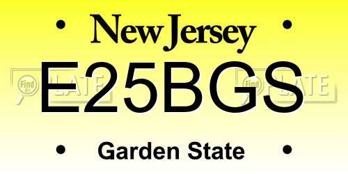 E25BGS New Jersey License Plate