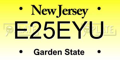E25EYU New Jersey License Plate