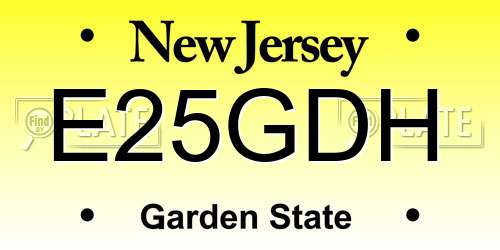 E25GDH New Jersey License Plate
