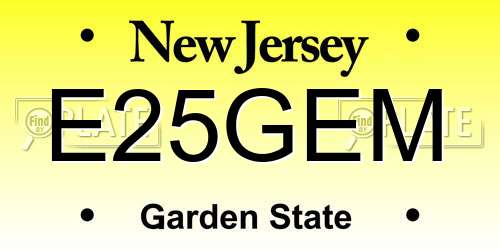E25GEM New Jersey License Plate