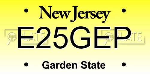 E25GEP New Jersey License Plate