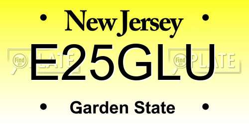 E25GLU New Jersey License Plate