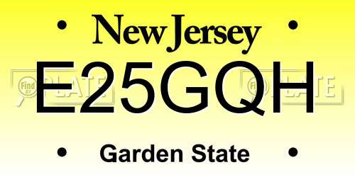 E25GQH New Jersey License Plate
