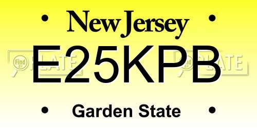 E25KPB New Jersey License Plate