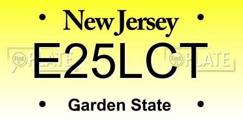 E25LCT New Jersey License Plate