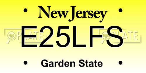 E25LFS New Jersey License Plate