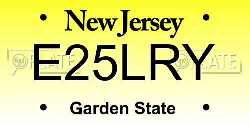 E25LRY New Jersey License Plate