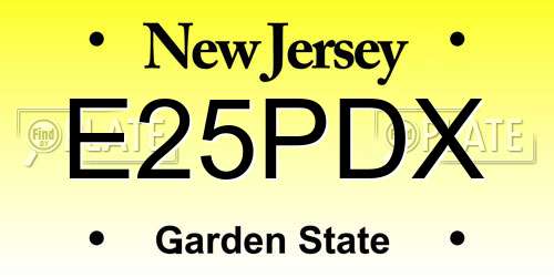 E25PDX New Jersey License Plate