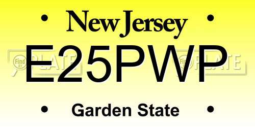 E25PWP New Jersey License Plate
