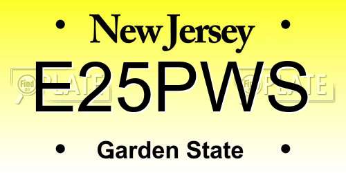 E25PWS New Jersey License Plate