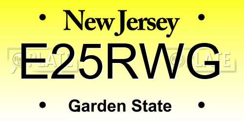 E25RWG New Jersey License Plate