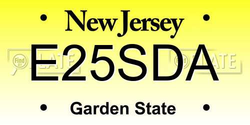 E25SDA New Jersey License Plate