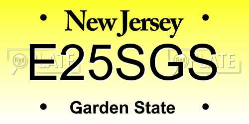 E25SGS New Jersey License Plate