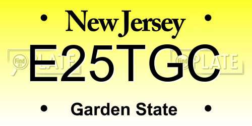E25TGC New Jersey License Plate