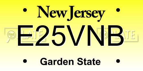 E25VNB New Jersey License Plate